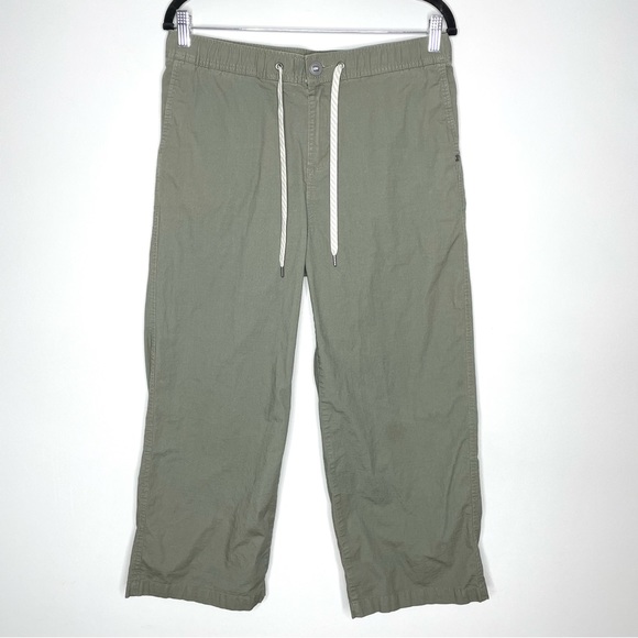 Vuori Pants - Vuori Ripstop Wideleg Pant Women’s High Rise Crop Length In Olive Green Size L